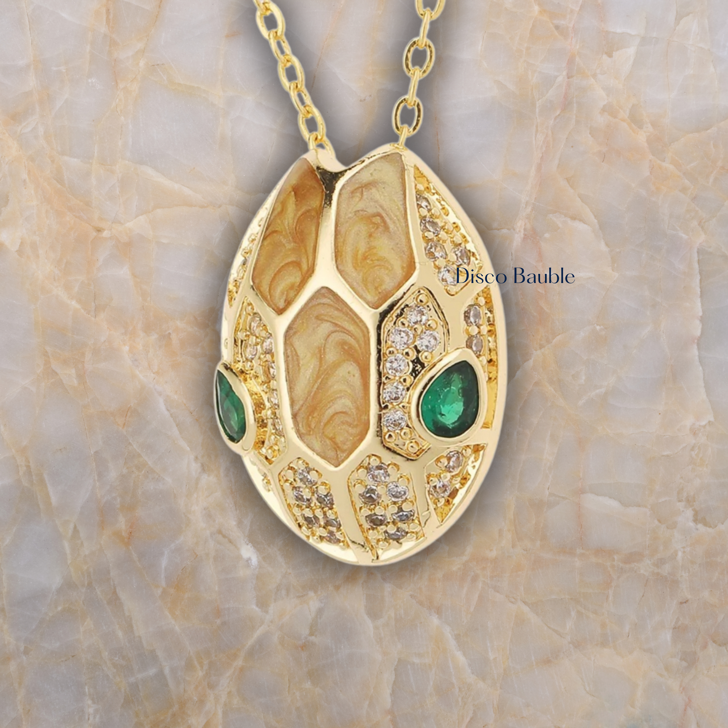 Snake pendant with chain (Gold)