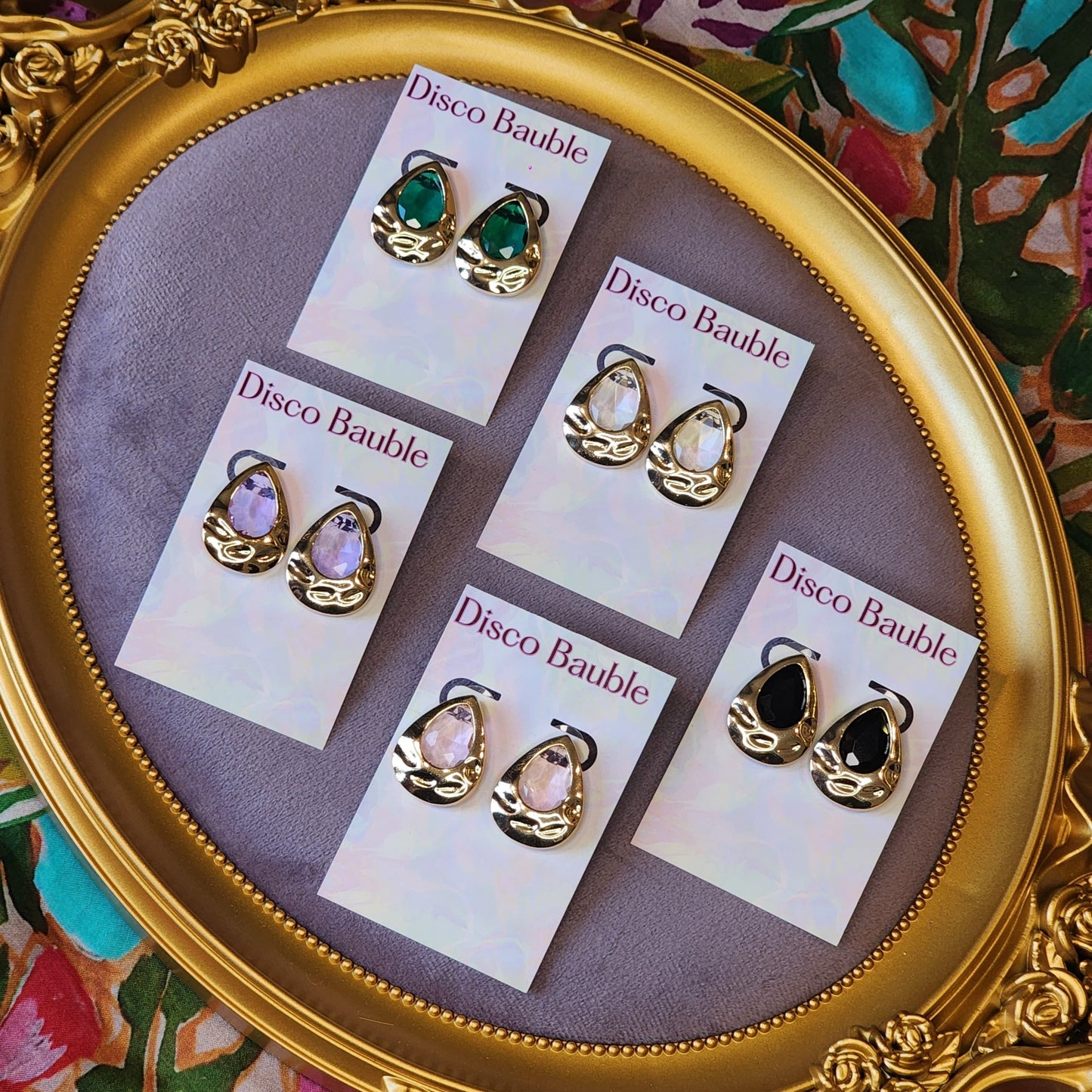 Colourful stone studs