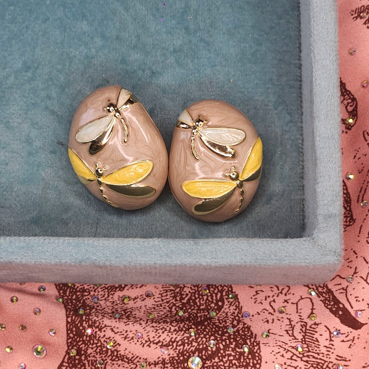 Dragonfly enamel studs