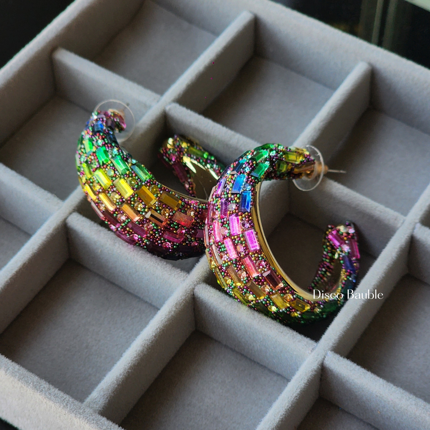 Glam hoop earrings (Rainbow)