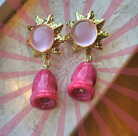 Vintage style dangler earrings (Rose)