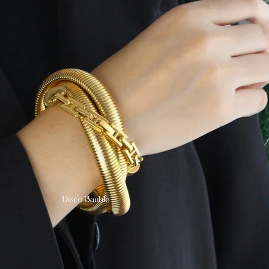 Gold plated chunky bangle