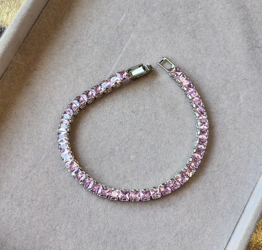 Pink tennis bracelet