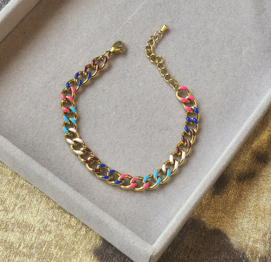 Enamel chain bracelet