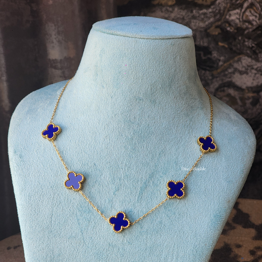 Navy clover necklace