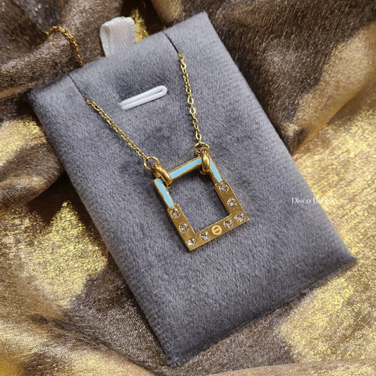 Blue Enamel Necklace