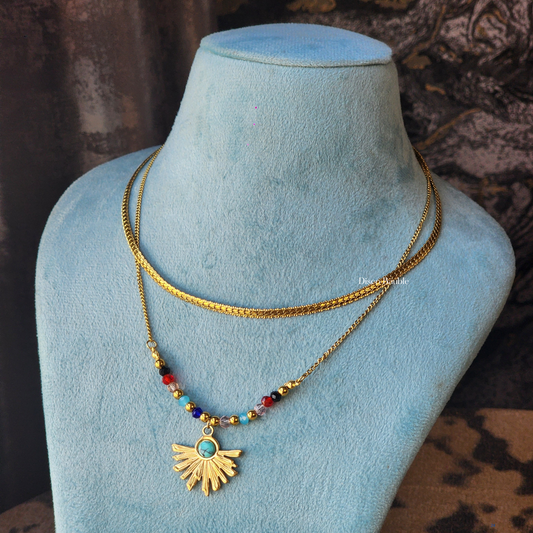 Dual layer beaded necklace