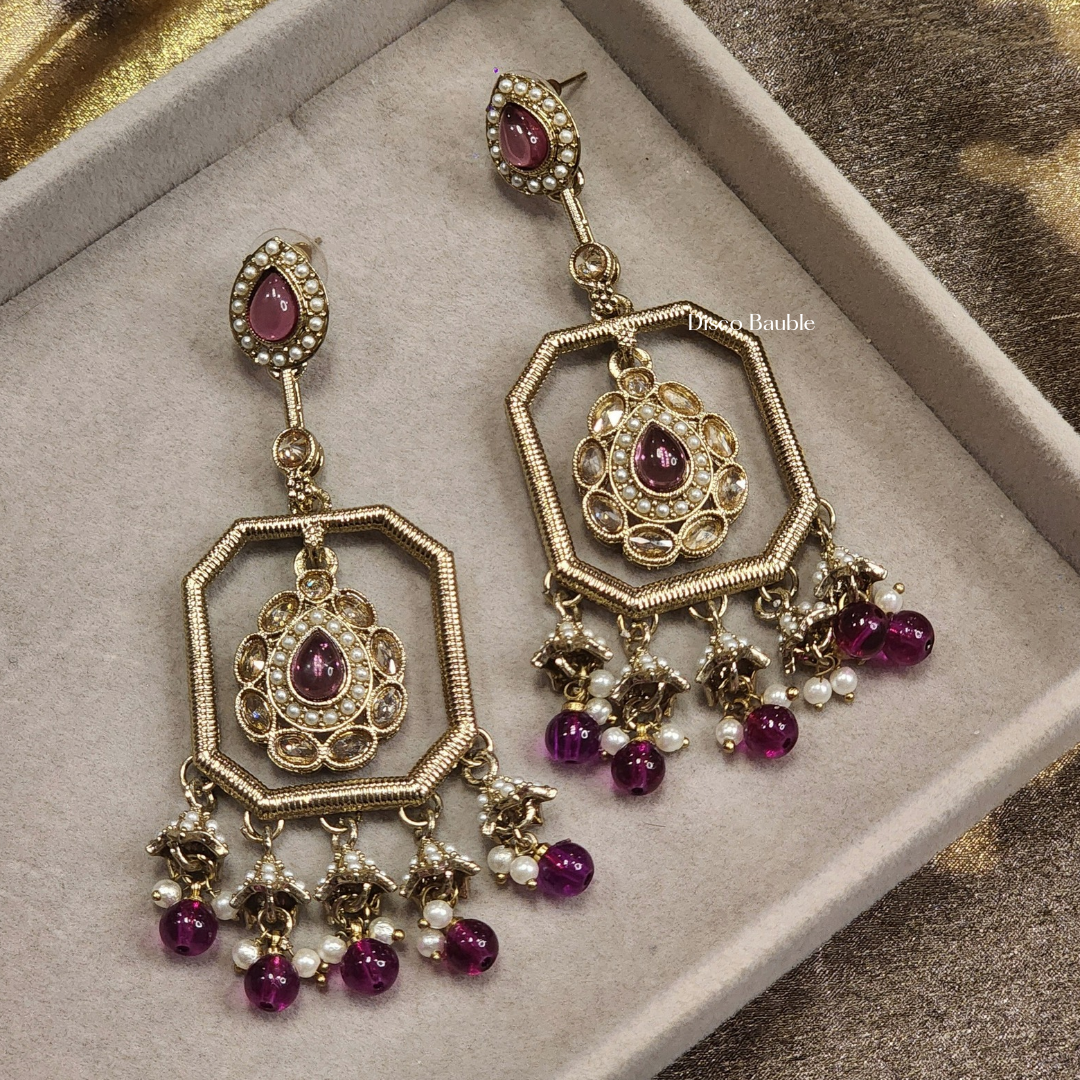 Traditional Purple Earrings