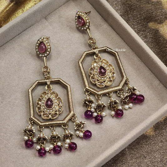 Traditional Purple Earrings