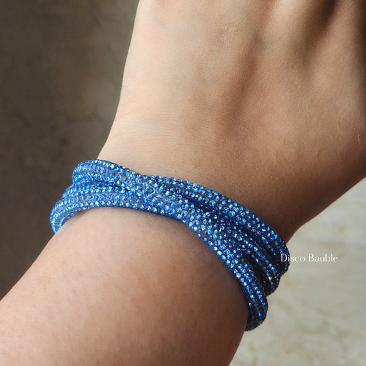 Wrap around glitter magnetic bracelet (Blue)