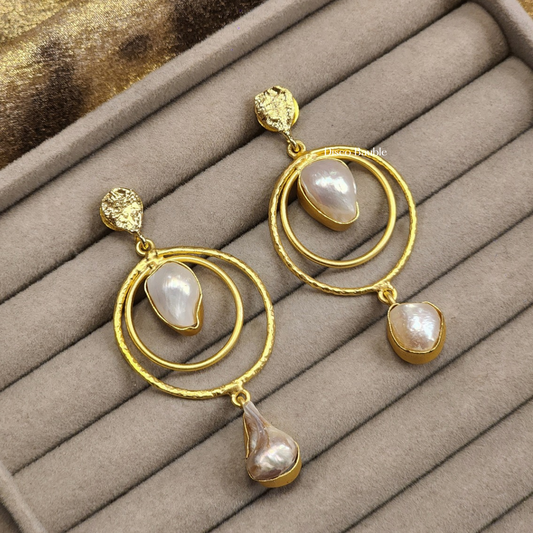 MOP Circle Earrings