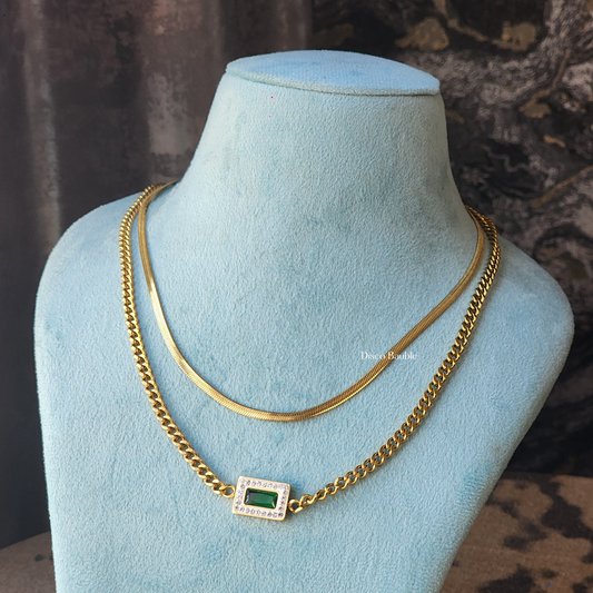 Dual layer gold necklace