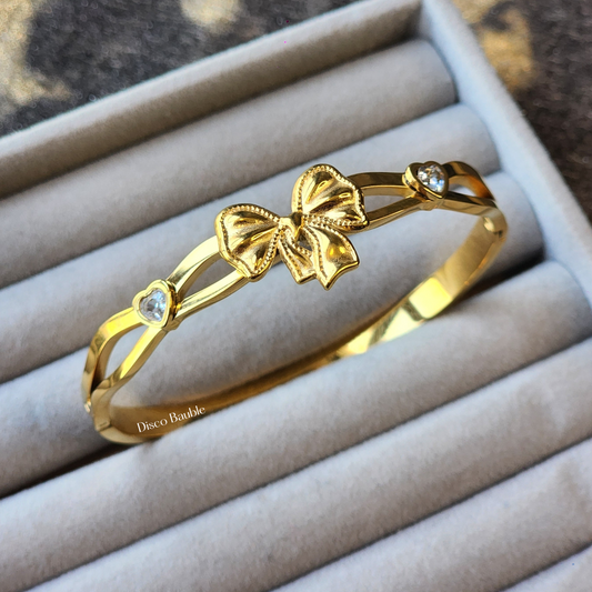 Gold Bow Bangle