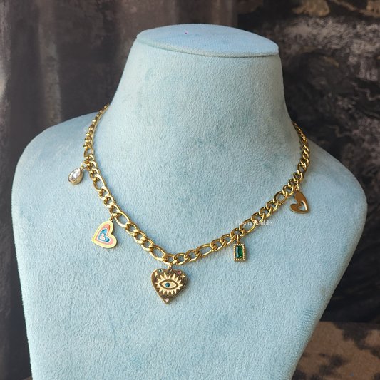 Heart charms necklace