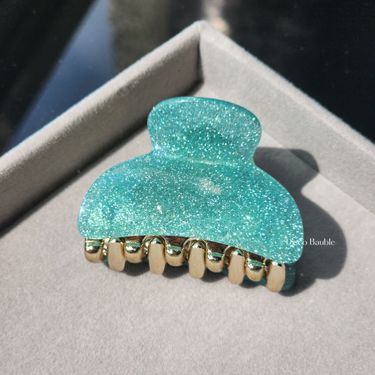 Medium glam glitter hair clip (Mint)