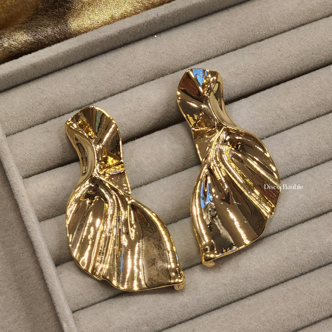 Folded Leaf Earrings