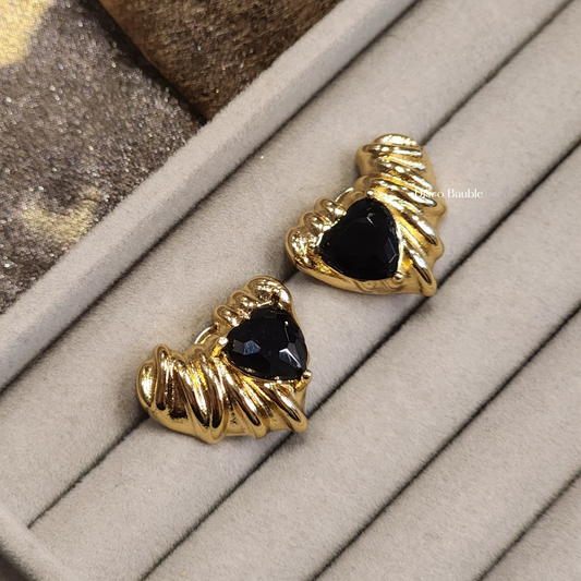 Noir Heart Studs