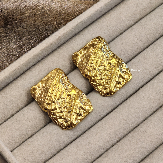Gold Biscuit Studs
